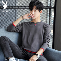 Playboy long-sleeved t-shirt mens 2021 new round neck mens t-shirt long-sleeved cotton spring and autumn mens top clothes