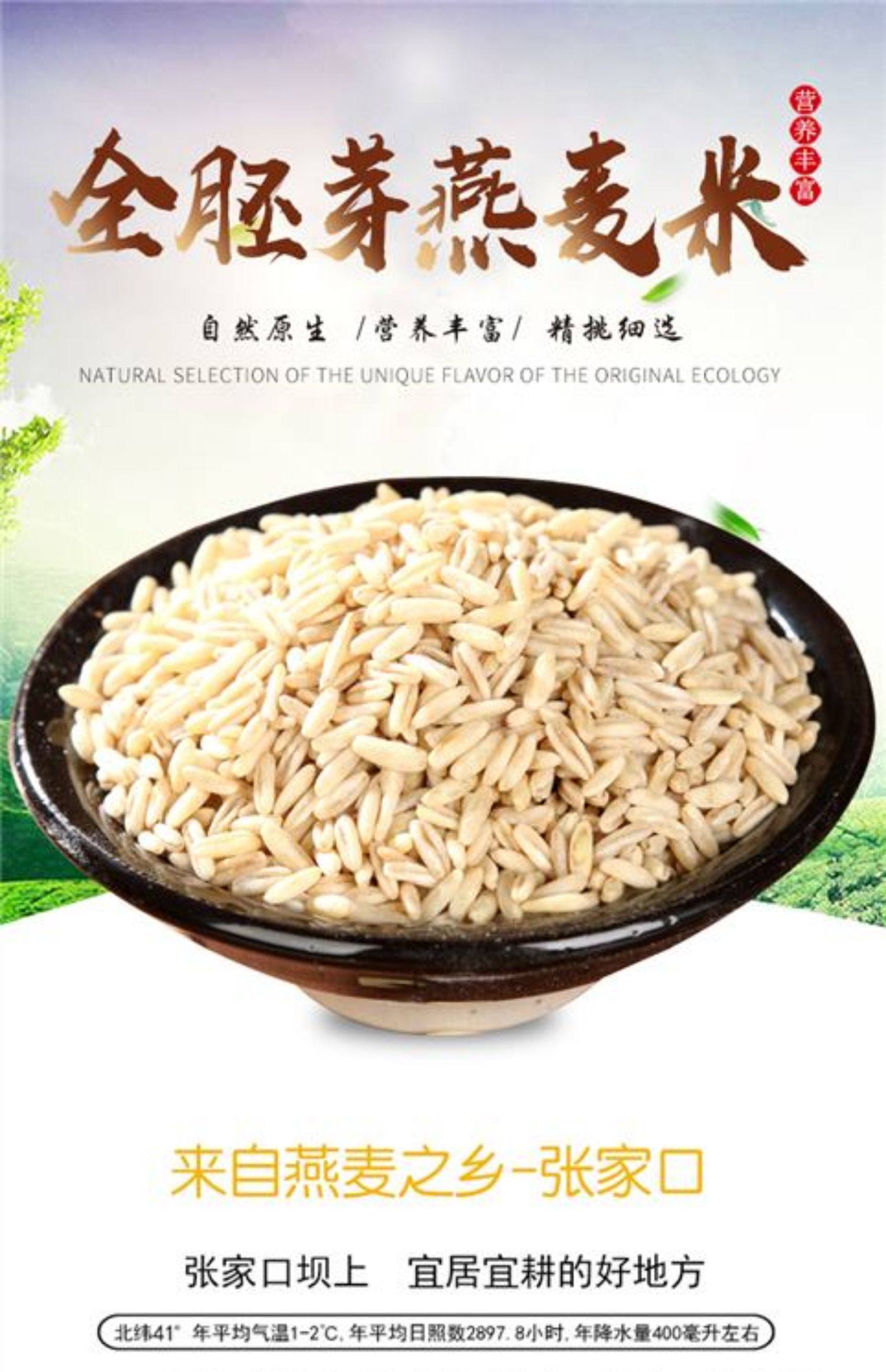 全胚芽燕麦米2018新燕麦胚芽米粗粮500克破壁燕麦仁发芽粟内蒙古_爱
