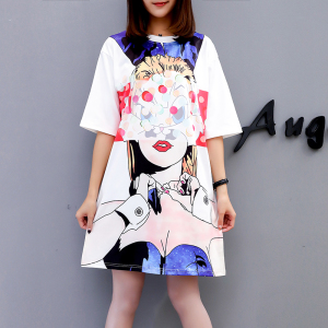 Summer trend printed short sleeve base shirt loose T-shirt