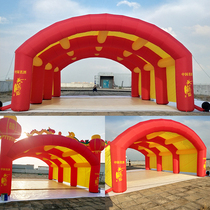 Arch shade wedding Air model house closed air mobile dragon and phoenix lantern red and white wedding banquet inflatable tent