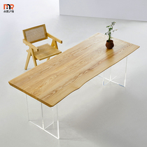 Island table dining table one ash solid wood large plank desk modern minimalist living room home net red log desk