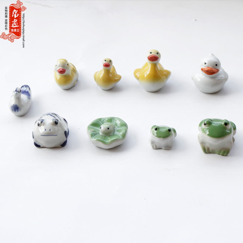 Jingdezhen ceramic porcelain, lovely mini duck chicago-brewed goose floating fish frog home sitting room aquarium decoration small place