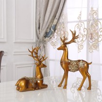Wine cabinet decoration decoration European living room entrance TV cabinet Living room deer decoration crafts creative wedding gifts