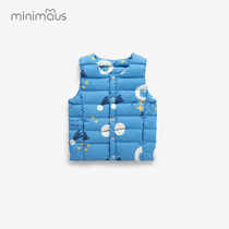 Baby down vest light and thin men and women autumn and winter new horse clip warm coat baby cartoon childrens vest