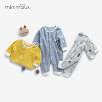 Baby jumpsuit spring and autumn cartoon cute Net red ha clothes men and women baby clothes long sleeve out climbing clothes autumn clothes