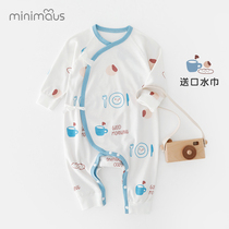 Newborn jumpsuit cotton spring boneless sewn baby spring monk dress 0-6 month treasure belt