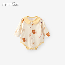 Baby shirt Spring and Autumn long sleeve triangle ha clothes cotton thin baby clothes cute super cute princess one-piece clothes