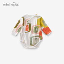 Baby triangle ha clothing long sleeve 0-3-6 months spring and autumn cotton newborn baby shirt newborn clothes