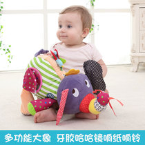 Baby multi-function music 0-6 baby comfort doll tooth gum ring plush doll 0-2 year old early education cloth toy