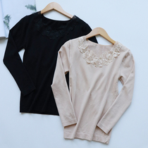 2019 Lace warm clothes underwear womens thin Terry tight inside wear body autumn clothes student top winter base shirt