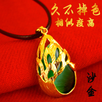 Official website Lao Fengxiang Vietnam sand gold necklace female choker Lady sand gold necklace pendant can not be lost