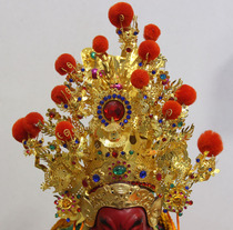 Religious Taoist Tianlong embroidery closed hat Guan Shengdi hat Guan Yu alloy hat God Ming Guan Emperor Crown Provations