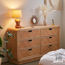 Nordic ins bedroom living room simple modern Six bucket storage high and low cabinet lockers homestay hotel rattan porch