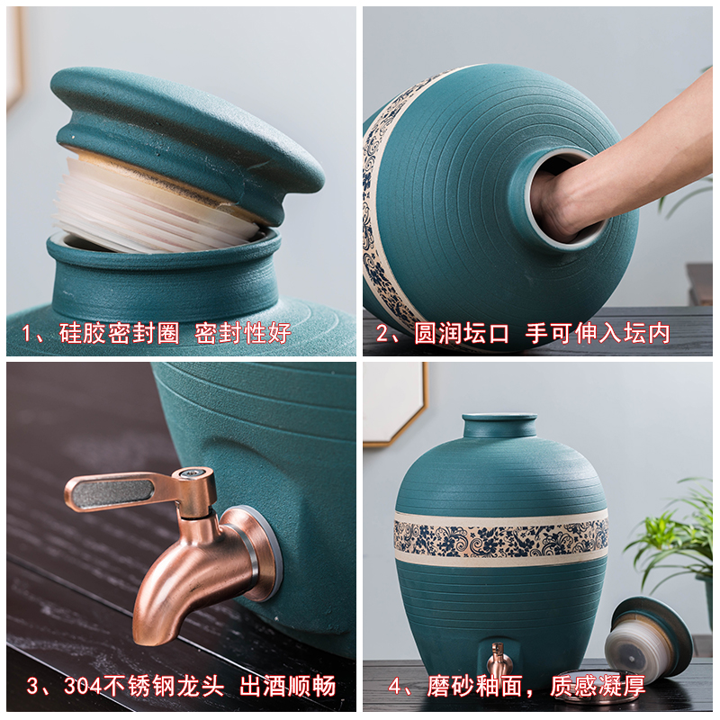 Household jingdezhen ceramic jar 20 jins 30 jins deacnter empty jars make wine wine liquor pot of it