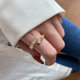 2025 BBK 대각 BAMBOO Sterling Silver Ring 여성 패션 성격 화이트 하이 엔드 지르콘 오프닝 링 한국 버전 링 2025 BBK 대각 BAMBOO Sterling Silver Ring 여성 패션 성격 화이트 하이 엔드 지르콘 오프닝 링 한국 버전 링