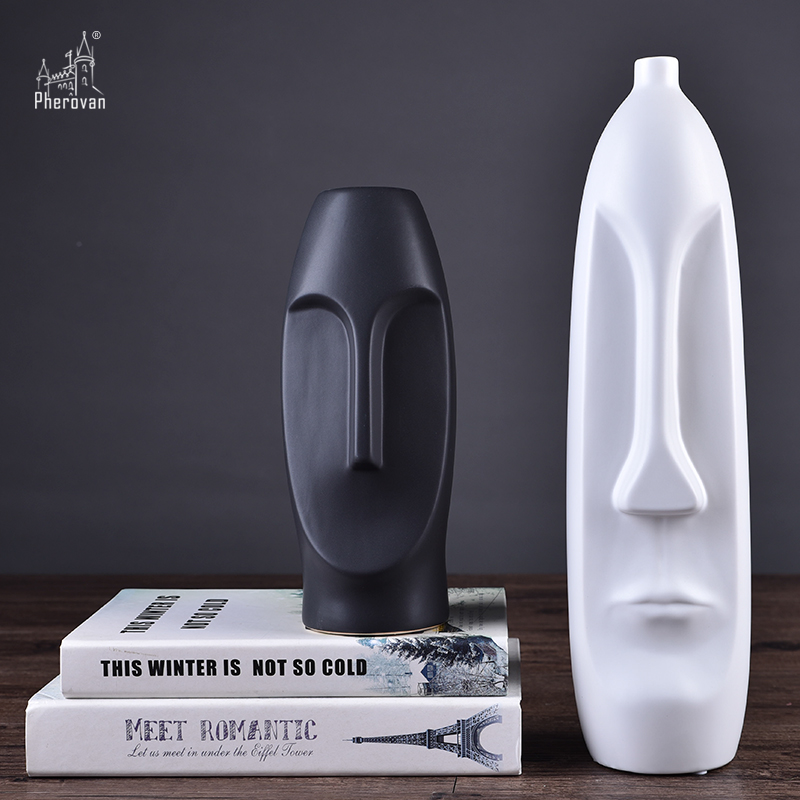 Boreal Europe style of modern creative home decoration ceramic face the vase flower arranging handicraft decoration furnishing articles to the living room