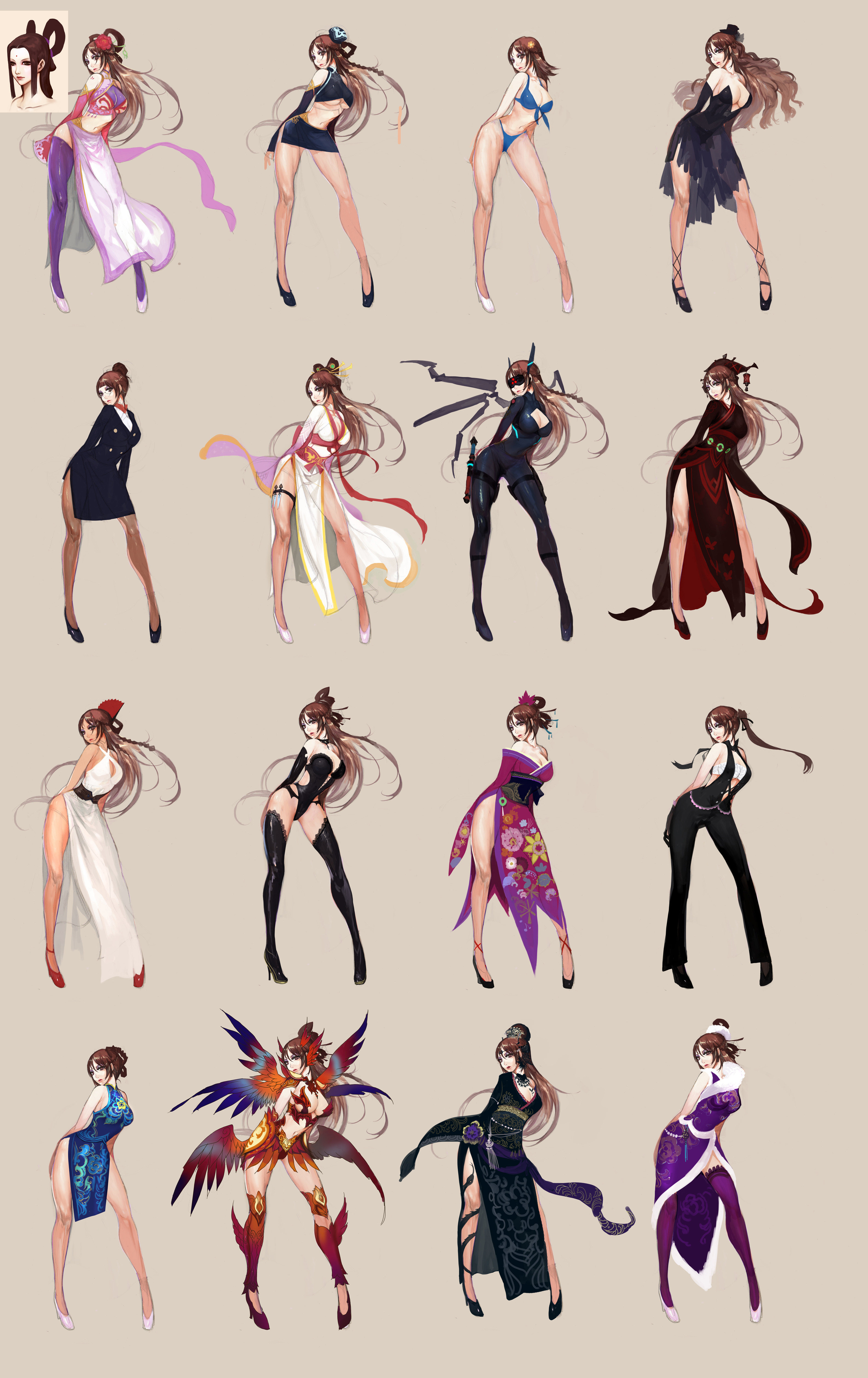 古风角色原画合集cg设定原画素材集261p游戏美术