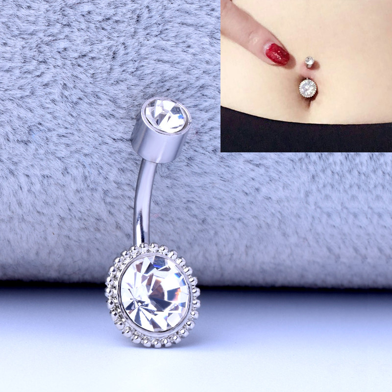 大钻脐钉脐环穿刺饰品 真正钛钢防过敏不掉色肚脐扣欧美爆款包邮_双氙