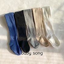 Export Order 1-12 year old female treasure Pure Color Pit Bar Spring Autumn Pure Cotton Medium Thick Underpants Even Socks Pants