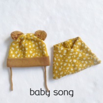 Exit Spain 3-5 year old male and female baby cute BAO WEN Hit Color Knit Hat Scarf two sets