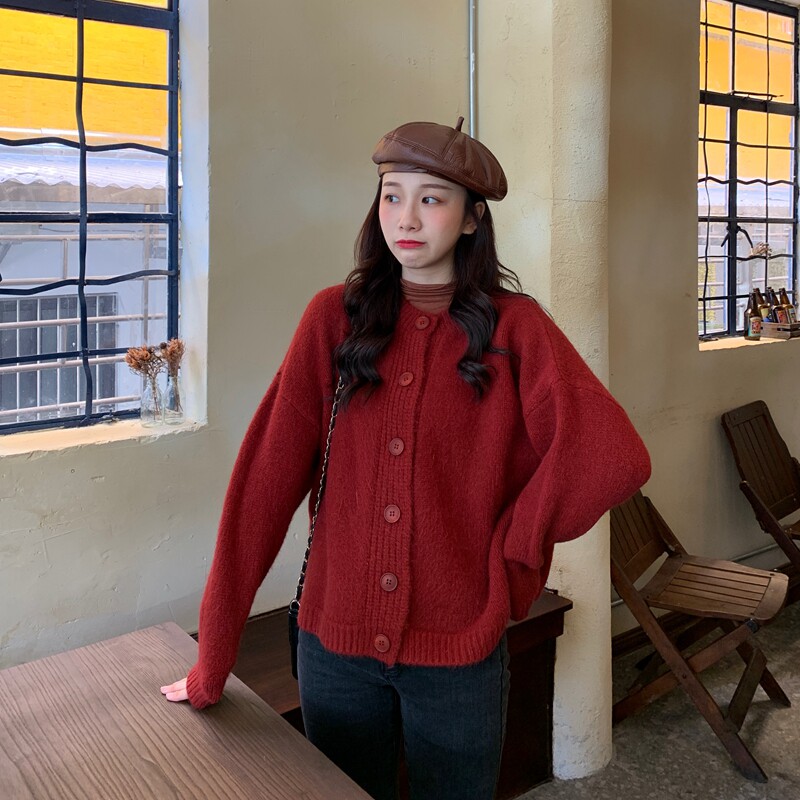 首页 女装 上装/外套 毛衣color/颜色:棕绿色 红色   size/尺寸:均码