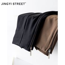 Suit wide leg pants womens high waist drape feel thin 2021 new spring and autumn loose straight drumbed trousers spring clothes