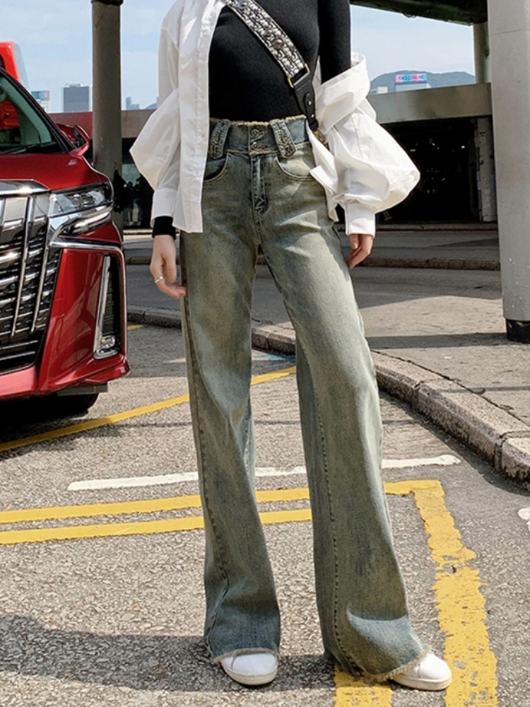 canary kiss 阔腿牛仔裤-时尚穿搭界女王