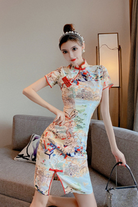 New Chinese style retro young style girl’s improved cheongsam dress