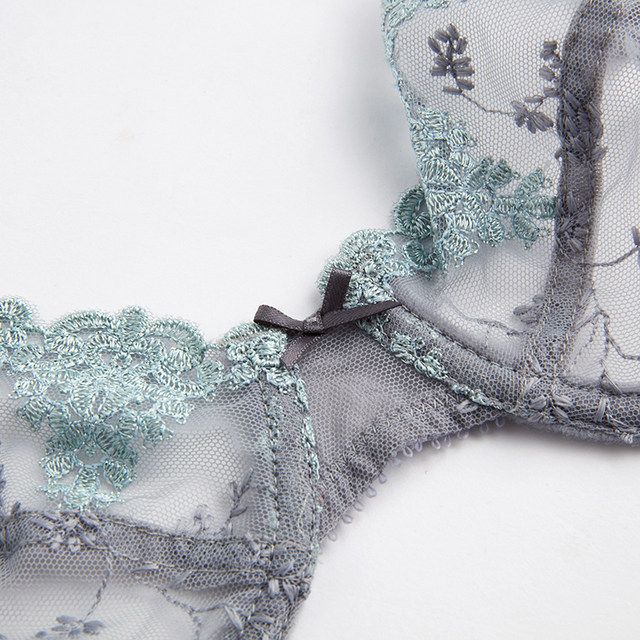 ຊຸດຊັ້ນໃນ sexy ultra-thin embroidered lace bra women's bra with steel ring big breasts small large size bra thin section for women