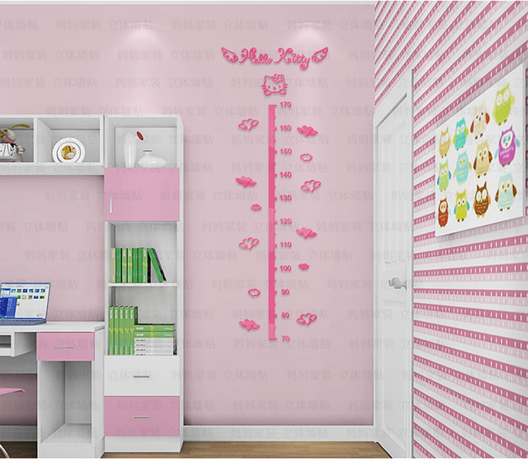 卡通儿童身高贴纸3d亚克力立体墙贴儿童房卧