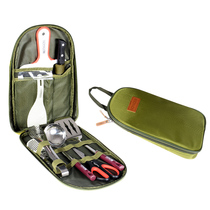 Kitchenware outdoor seven-piece set portable tableware stainless steel cookware scissors knives camping picnic barbecue tools