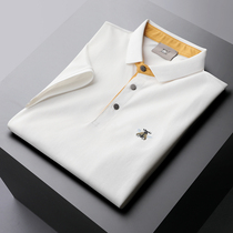 High-end sense full summer silky cotton thin POLO shirt mens short-sleeved lapel light business casual Paul led T-shirt
