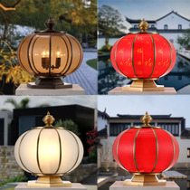 Solar outdoor courtyard lamp Chinese Villa household pillar lamp Wall doorpost outdoor waterproof gate column lamp