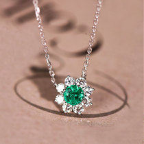 Wing | Xia Fu 18K gold diamond emerald necklace Zambia origin vvg