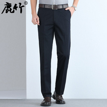 dad autumn 100% cotton casual pants middle aged elderly loose straight pants autumn winter long pants middle aged men's suit pants