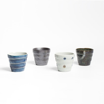 Retro Glazed Tea Cup 200ml Day Style Wine Cup Coffee Cup Ceramic Water Glass Japan Import Ceramic Blue Spot