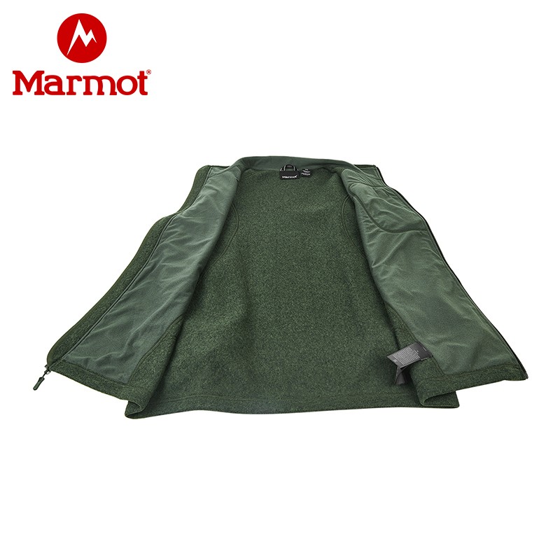 Marmot/土拨鼠秋冬新款户外运动休闲弹力男针织抓绒衣V83900 