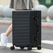 Aluminum frame 24 inch suitcase woman high face value tie bar password suitcase male student sturdy and durable Chains net red