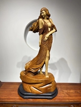 Flowers Pear Wood Taihang Cliff Berry Pendulum Pieces Root Carved Landscape Beauties Beauties Mountain Peoples Home Xuanguan Wood Carving Handicraft 617