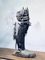 Taihang aging red oil cliff Bern Old material natural with shape root carved wood sculpted landscape animal process pendulum 64