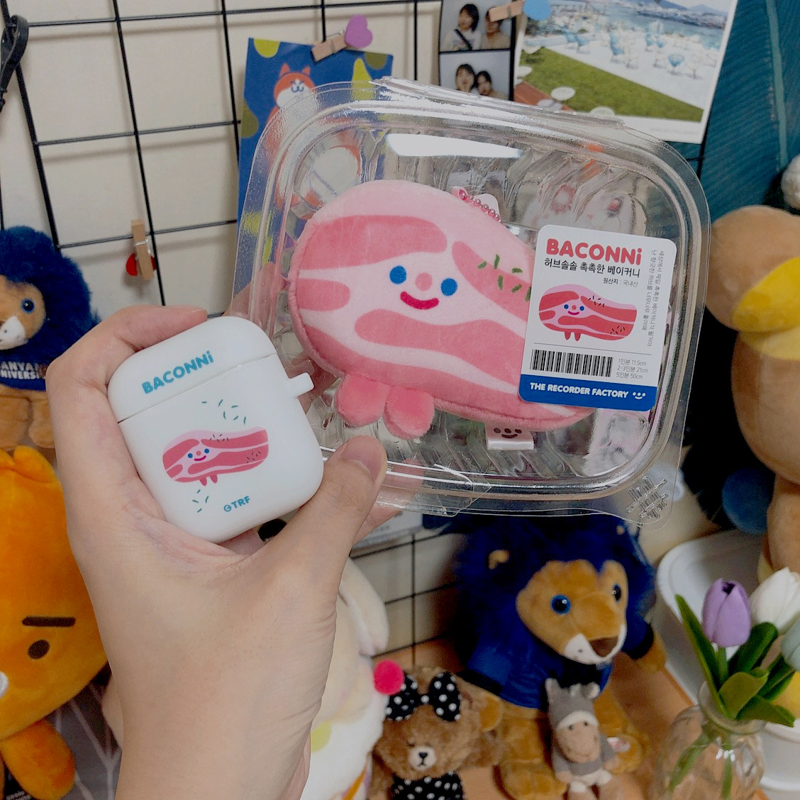 trfn1ng手帐韩国therecorderfactory笑脸培根玩偶挂饰ins