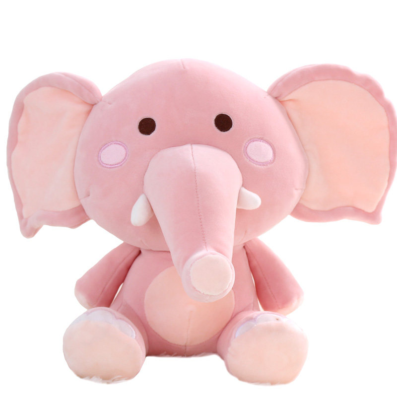 可爱柔软体大象公仔毛绒玩具粉色小象儿童玩偶睡觉抱枕生日礼物女