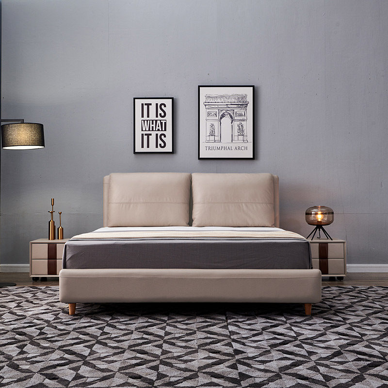 丽星家具真皮软体床1.8米1.5m北欧式主卧加宽现代简约高档大皮床