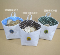Kindergarten life record bag canvas storage small hanging bag wall desktop storage bag mobile phone bag wall Sundries