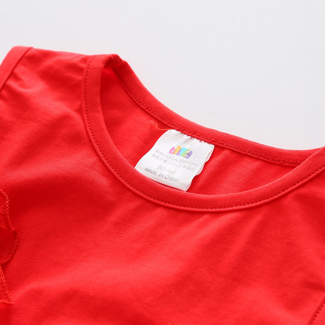 ເດັກຍິງ sleeveless t-shirt summer 2024 ໃຫມ່ ຂະຫນາດນ້ອຍແລະຂະຫນາດກາງ ເຄື່ອງນຸ່ງຫົ່ມເດັກນ້ອຍ ເດັກນ້ອຍ summer dress shirt tx-9567