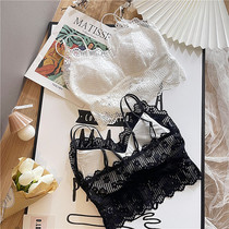 Small breasts French non-steel ring sling underwear one girl thin anti-light bralette lace back bra