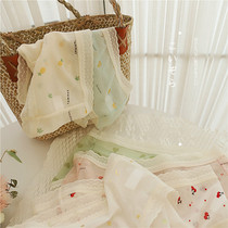 Japanese sweet mesh fresh printing girl student underwear mid-waist comfortable breathable cotton crotch lace edge briefs