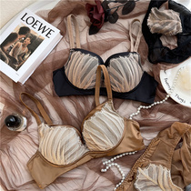 Small breasts A change of C silk satin lace lingerie woman no steel ring on thin lower thick coaly to collect auxiliary milk anti-sagging bra suit