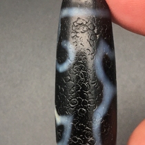 Authentic Old Tibet Tibetan Lotus Black and White Paste Weathered Agate Tibetan to Pure Cinnabar Tianzhu