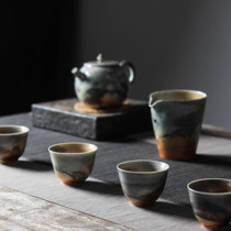 Single pure handmade kung fu tea set ceramic pot tea making way household cover bowl tea simple tea art set